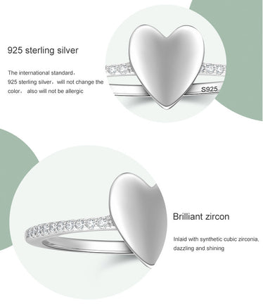 Women's Special-interest Design S925 Sterling Silver Heart-shaped Ring - Sterling Hearts