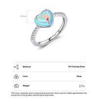 Sterling Silver Inlaid Colorful Heart-shaped Zircon Ring