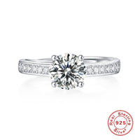 1 Karat S925 Silver Ring Moissanite Doting Ring Trendy Simple Silver Ring - Sterling Hearts