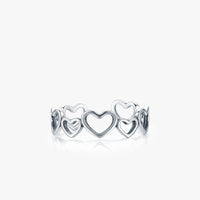 Sterling Silver Vintage Irregular Heart Cutout Love Ring