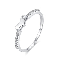 S925 Sterling Silver Heart Micro Diamond Ring - Sterling Hearts