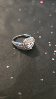 Radiant Embrace - 1.5ct Double Halo Heart Moissanite Ring