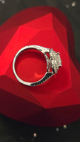 Radiant Embrace - 1.5ct Double Halo Heart Moissanite Ring