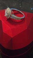 Radiant Embrace - 1.5ct Double Halo Heart Moissanite Ring