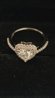 Radiant Love - 1ct Moissanite Heart Ring with Halo Sterling Silver 925