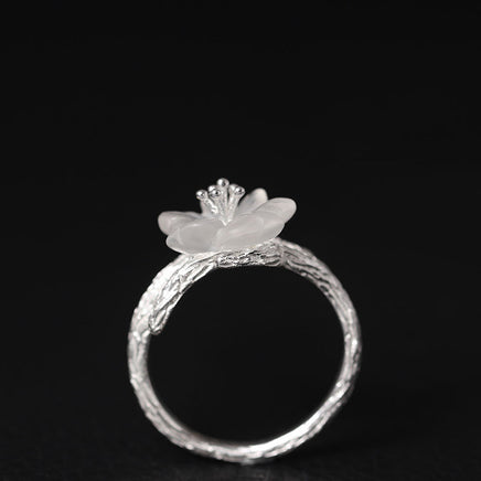 925 silver flower ring - Sterling Hearts