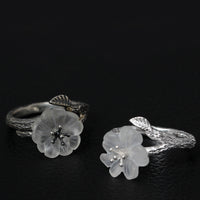 925 silver flower ring - Sterling Hearts