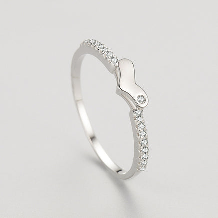 S925 Sterling Silver Heart Micro Diamond Ring - Sterling Hearts