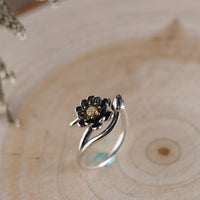 Lotus flower silver ring - Sterling Hearts