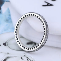 925 Sterling Silver Love Heart Full Ring - Sterling Hearts