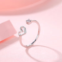 925 sterling silver heart shaped love ring - Sterling Hearts