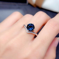 Silver London Blue Topaz Ring Female - Sterling Hearts