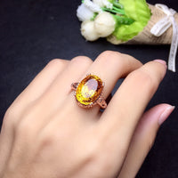 Sterling Silver Cut Topaz Citrine Ring - Sterling Hearts