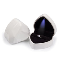 Heart-shaped Ring Box with interior light - Sterling Hearts