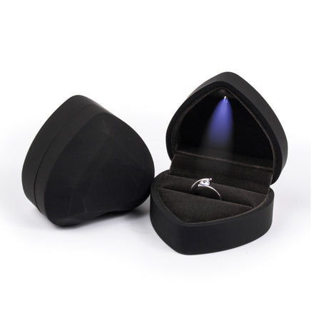 Heart-shaped Ring Box with interior light - Sterling Hearts