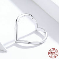 Sterling Silver Ring Love Heart Platinum Plated Ring - Sterling Hearts