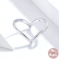 Sterling Silver Ring Love Heart Platinum Plated Ring - Sterling Hearts