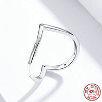 Sterling Silver Ring Love Heart Platinum Plated Ring - Sterling Hearts