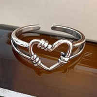 Vintage Love Heart Opening 925 Sterling Silver Ring