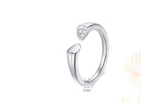 Korean Girl Heart-Shaped S925 Sterling Silver Live Mouth Ring - Sterling Hearts