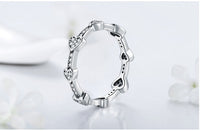 S925 Sterling Silver Diamond Heart Ring - Sterling Hearts