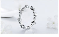 S925 Sterling Silver Diamond Heart Ring - Sterling Hearts