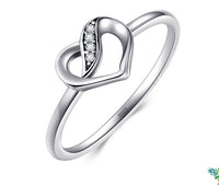 Simple Heart-shaped Petite S925 Sterling Silver Ring - Sterling Hearts