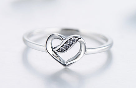 Simple Heart-shaped Petite S925 Sterling Silver Ring - Sterling Hearts