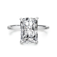 s925 Sterling Silver Light Luxury Exaggerated Rectangular Simulation Diamond Ring - Sterling Hearts