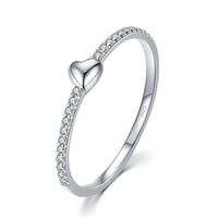 Simple S925 Silver Heart-Shaped Ring