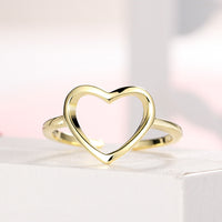 s925 sterling silver hollow heart ring - Sterling Hearts