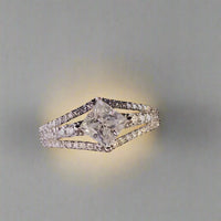 1 Karat Princess Square Moissanite Diamond Ring - Sterling Hearts