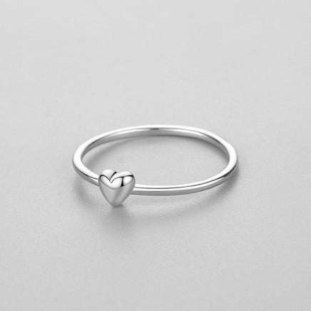 925 Sterling Silver Plain Simple Heart-shaped Ring For Women - Sterling Hearts