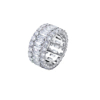 925 Sterling Silver Diamond Color Jewel Ring - Sterling Hearts