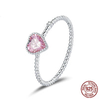 Pink Love Sterling Silver Heart Ring - Sterling Hearts