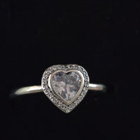 S925 sterling silver heart shaped ring