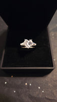 2 Carat Cubic Zirconia Heart Ring with Accent Stones - Sterling Silver 925