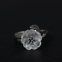 925 silver flower ring - Sterling Hearts