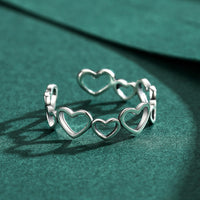 Sterling Silver Vintage Irregular Heart Cutout Love Ring