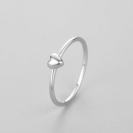 925 Sterling Silver Plain Simple Heart-shaped Ring For Women - Sterling Hearts