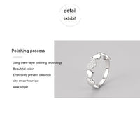 S925 Silver Sweet Personality Heart-shaped Micro Rhinestone Ring - Sterling Hearts