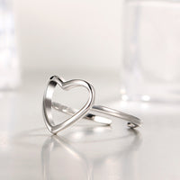 s925 sterling silver hollow heart ring - Sterling Hearts