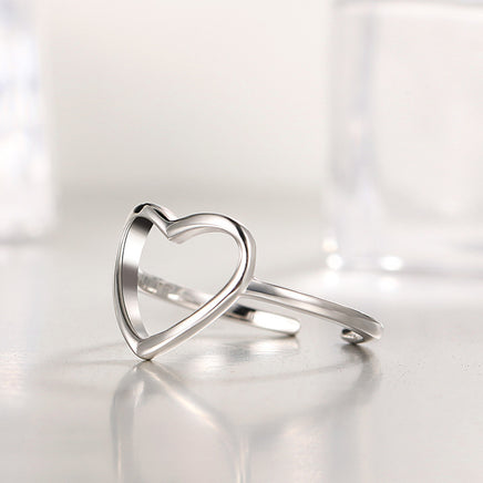 s925 sterling silver hollow heart ring - Sterling Hearts