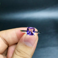 Amethyst ring - Sterling Hearts