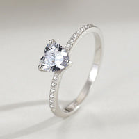 S925 Sterling Silver Ring Love 1 Karat Simulation Diamond Jewelry - Sterling Hearts