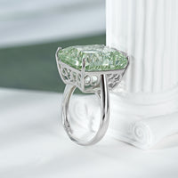 Natural Green Amethyst Ring S925 Sterling Silver Luxury - Sterling Hearts