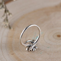 Lotus flower silver ring - Sterling Hearts