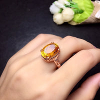 Sterling Silver Cut Topaz Citrine Ring - Sterling Hearts