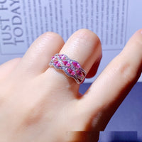 Natural Gemstone Ring S925 Silver - Sterling Hearts