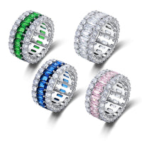 925 Sterling Silver Diamond Color Jewel Ring - Sterling Hearts